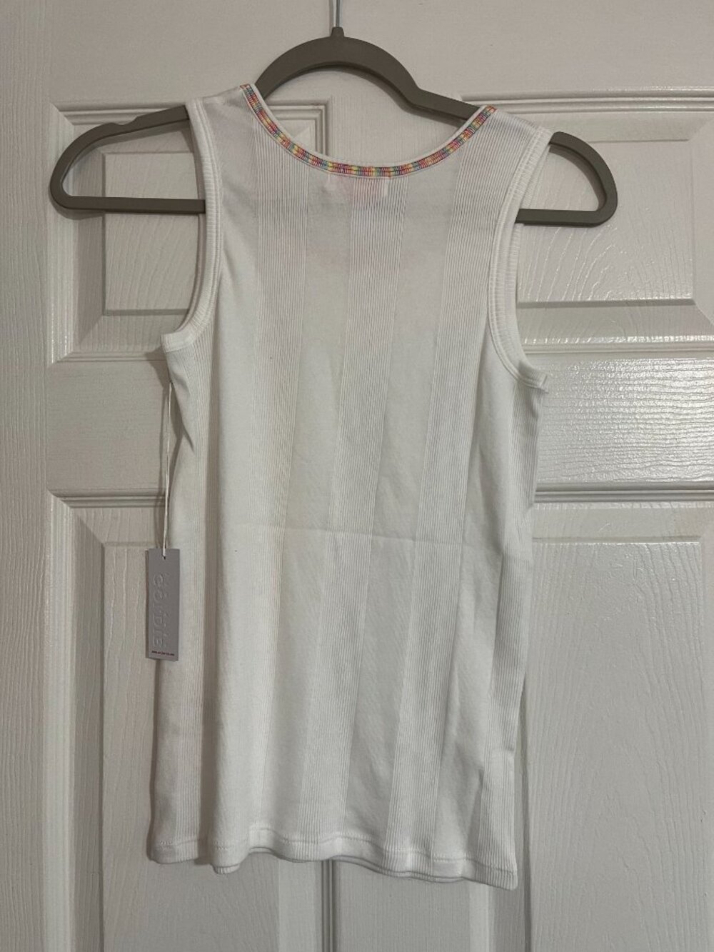 Goldie Lewinter Rainbow Connection Rib Tank - White - Size Small - Picture 2 of 4